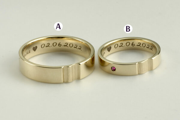Trace wedding rings - model R6 - Image 3