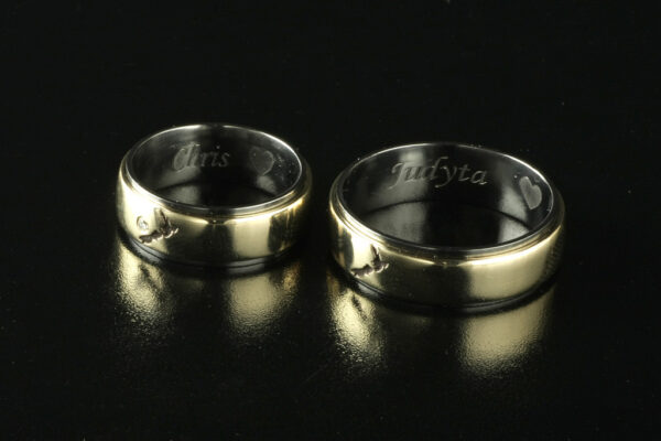 Two Tone wedding rings - model W1