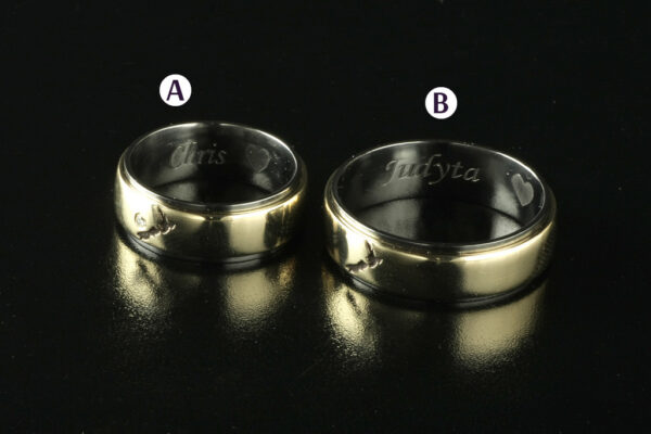 Two Tone wedding rings - model W1 - Image 2