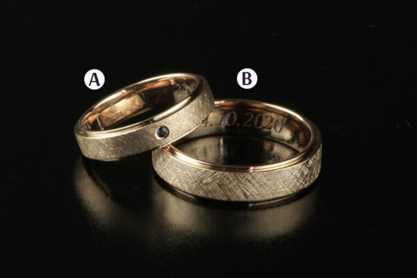 Two Tone wedding rings - model W2 - Image 2
