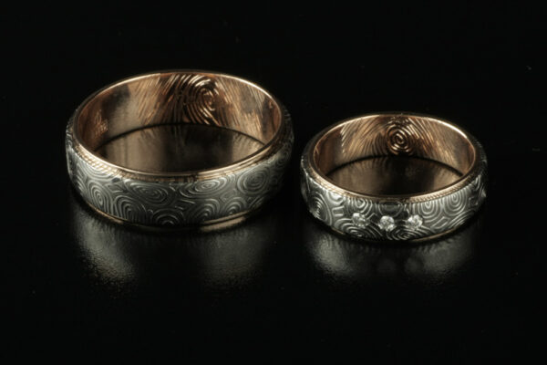 Two Tone wedding rings - model W3