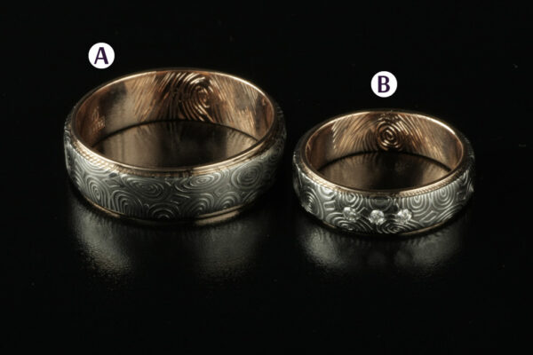 Two Tone wedding rings - model W3 - Image 2