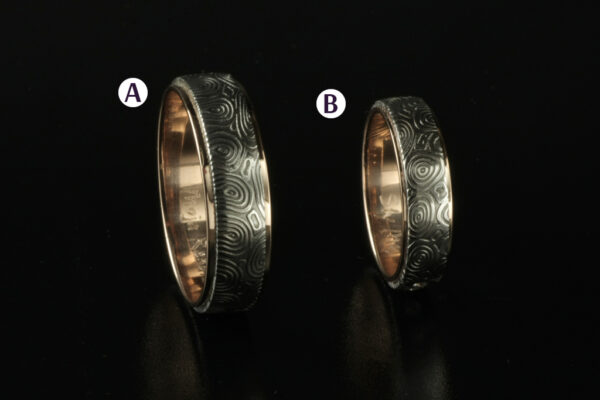 Two Tone wedding rings - model W3 - Image 3