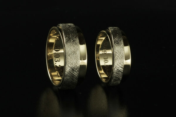 Two Tone wedding rings - model W4
