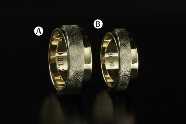 Two Tone wedding rings - model W4 - Image 2