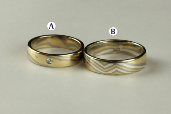 Mokume Gane wedding rings  - model M1 - Image 2