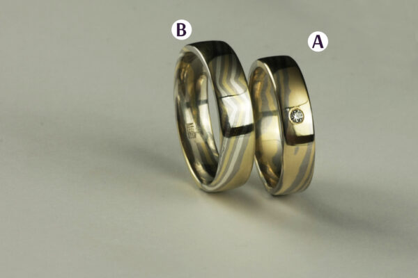 Mokume Gane wedding rings  - model M1 - Image 3