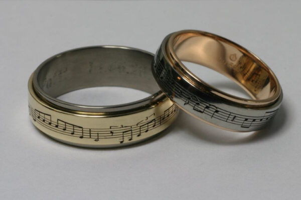 Two Tone wedding rings - model W5