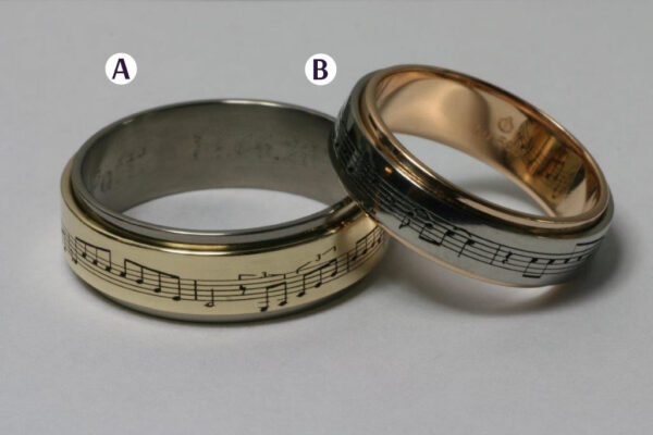Two Tone wedding rings - model W5 - Image 2