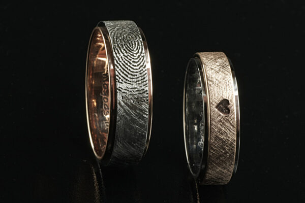Two Tone wedding rings - model W6