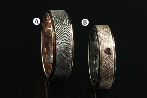 Two Tone wedding rings - model W6 - Image 2