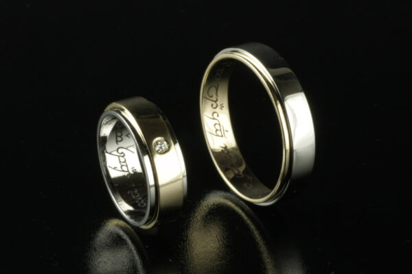 Two Tone wedding rings - model W7