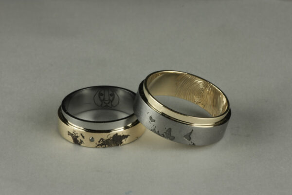 Two Tone wedding rings - model W10