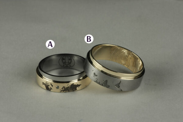 Two Tone wedding rings - model W10 - Image 2