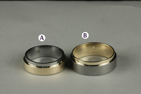 Two Tone wedding rings - model W10 - Image 3