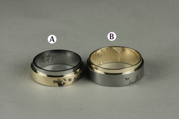 Two Tone wedding rings - model W10 - Image 4