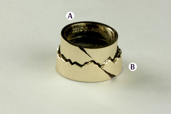Eve’s Rib wedding rings - model E6 - Image 2