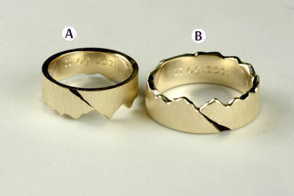 Eve’s Rib wedding rings - model E6 - Image 3