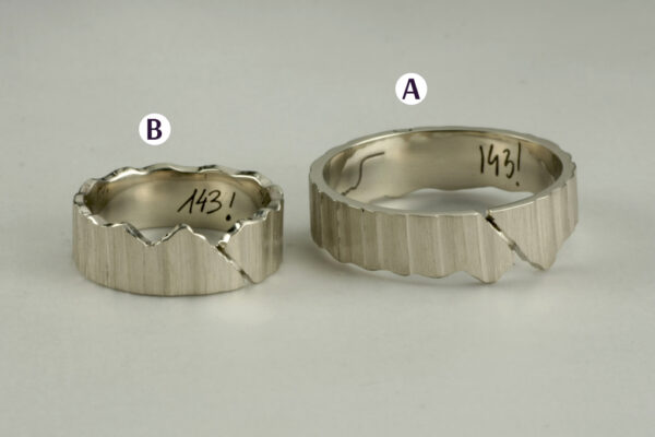 Eve’s Rib wedding rings - model E8 - Image 3