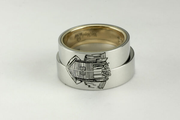 Two Tone wedding rings - model W11