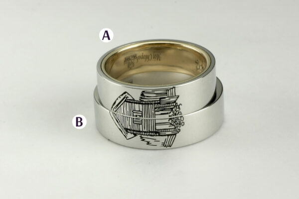 Two Tone wedding rings - model W11 - Image 2
