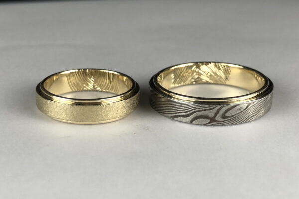 Two Tone wedding rings - model W12