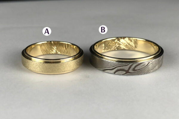 Two Tone wedding rings - model W12 - Image 2