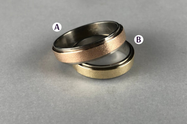 Two Tone wedding rings - model W8 - Image 2