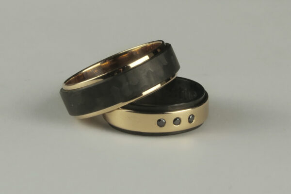 Two Tone wedding rings - model W9