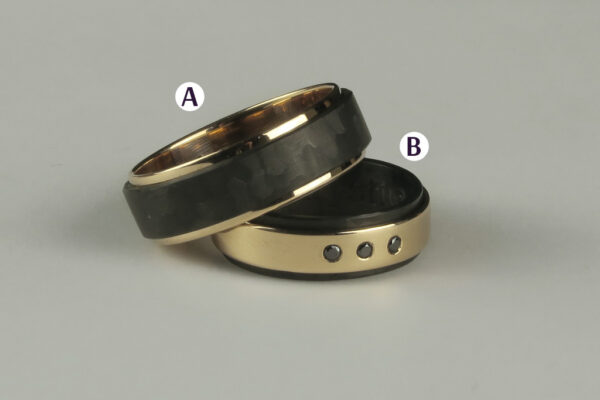 Two Tone wedding rings - model W9 - Image 2