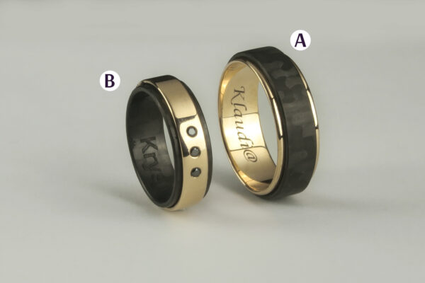 Two Tone wedding rings - model W9 - Image 3