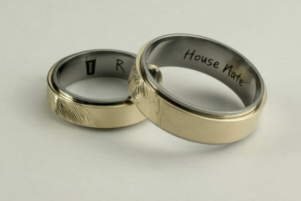 Two Tone wedding rings - model W13