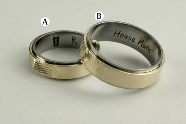 Two Tone wedding rings - model W13 - Image 2