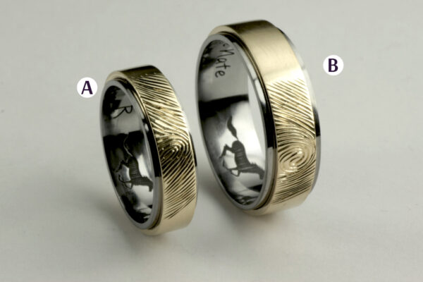 Two Tone wedding rings - model W13 - Image 3