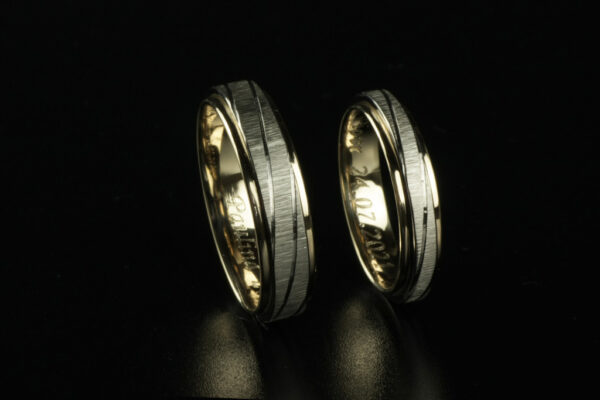 Two Tone wedding rings - model W14
