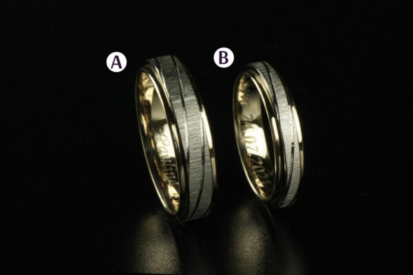 Two Tone wedding rings - model W14 - Image 2