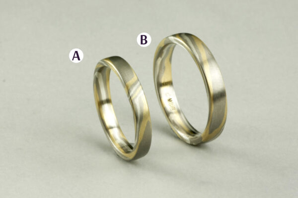 Mokume Gane wedding rings  - model M2 - Image 2