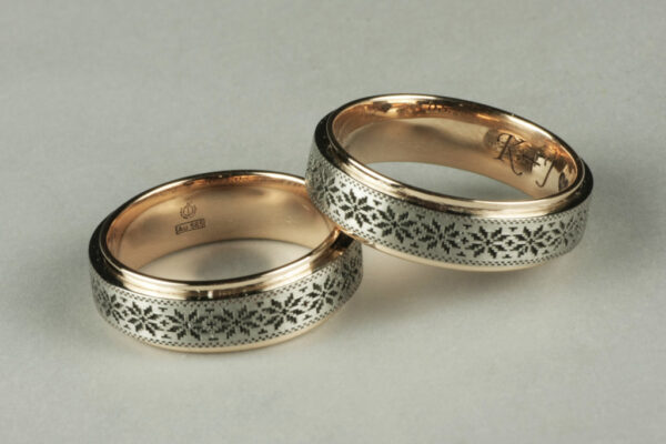 Two Tone wedding rings - model W15