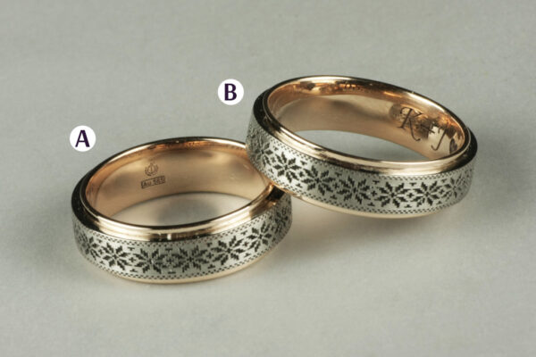 Two Tone wedding rings - model W15 - Image 2