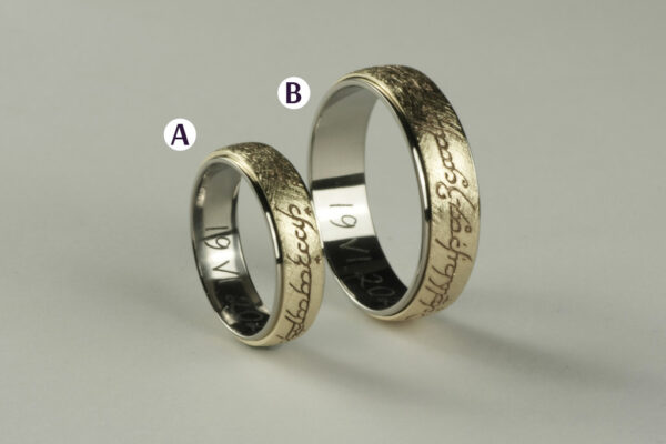 Two Tone wedding rings - model W16 - Image 2
