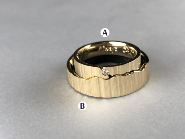 Eve’s Rib wedding rings - model E12 - Image 3