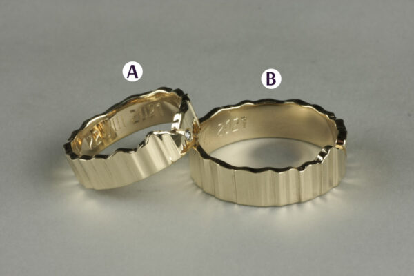 Eve’s Rib wedding rings - model E13 - Image 2