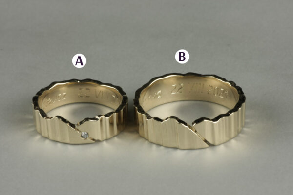 Eve’s Rib wedding rings - model E13 - Image 3