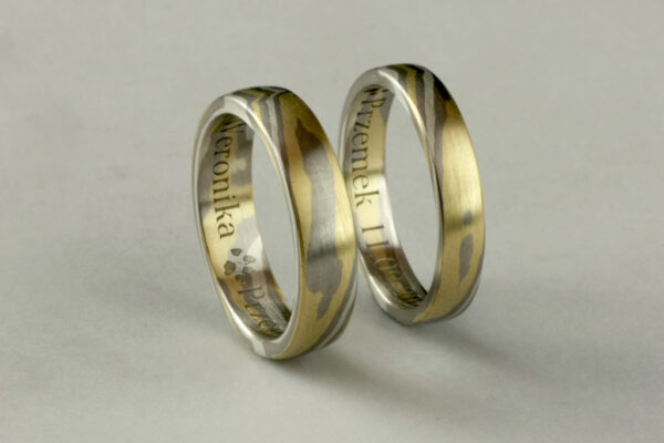 Mokume Gane wedding rings  - model M3