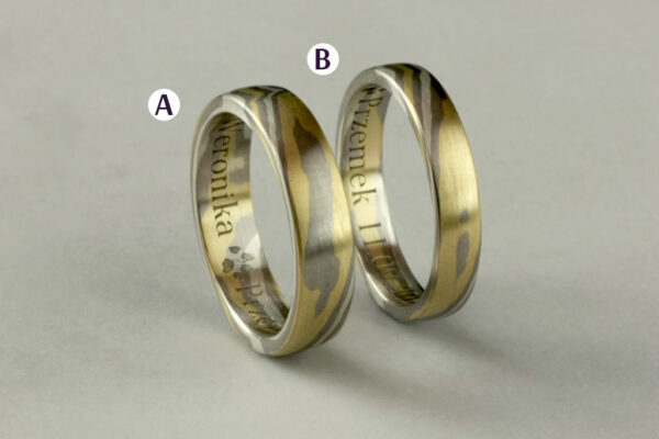 Mokume Gane wedding rings  - model M3 - Image 2