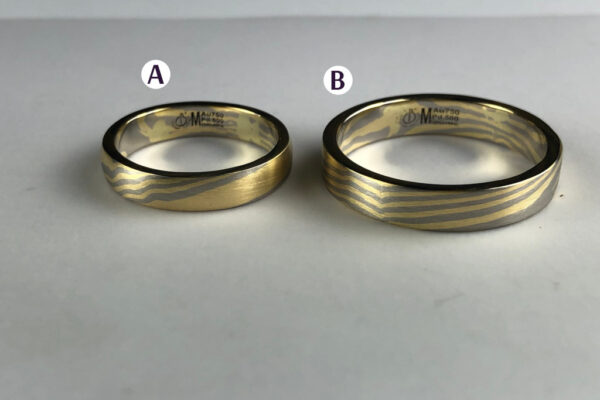 Mokume Gane wedding rings  - model M4 - Image 2
