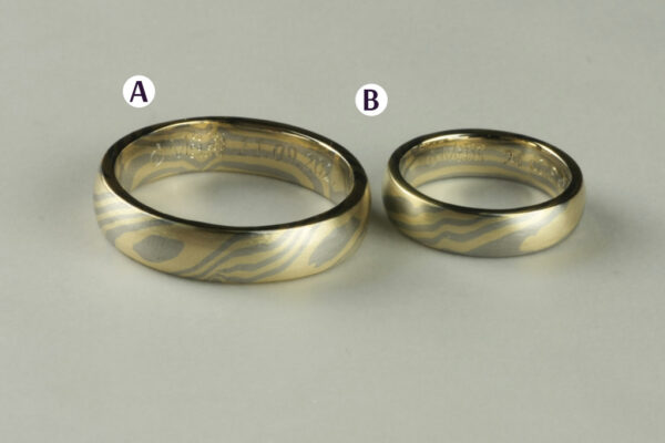 Mokume Gane wedding rings  - model M5 - Image 2