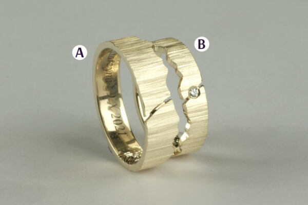 Eve’s Rib wedding rings - model E14 - Image 2