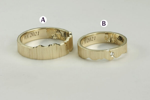Eve’s Rib wedding rings - model E14 - Image 3