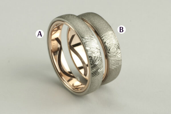 Two Tone wedding rings  - model W17 - Image 2